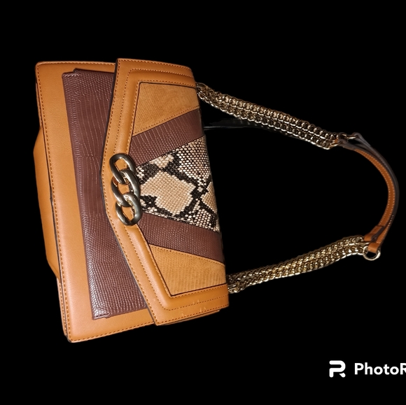 International Concepts Ajae Mix Snake Cognac Vegan Leather...